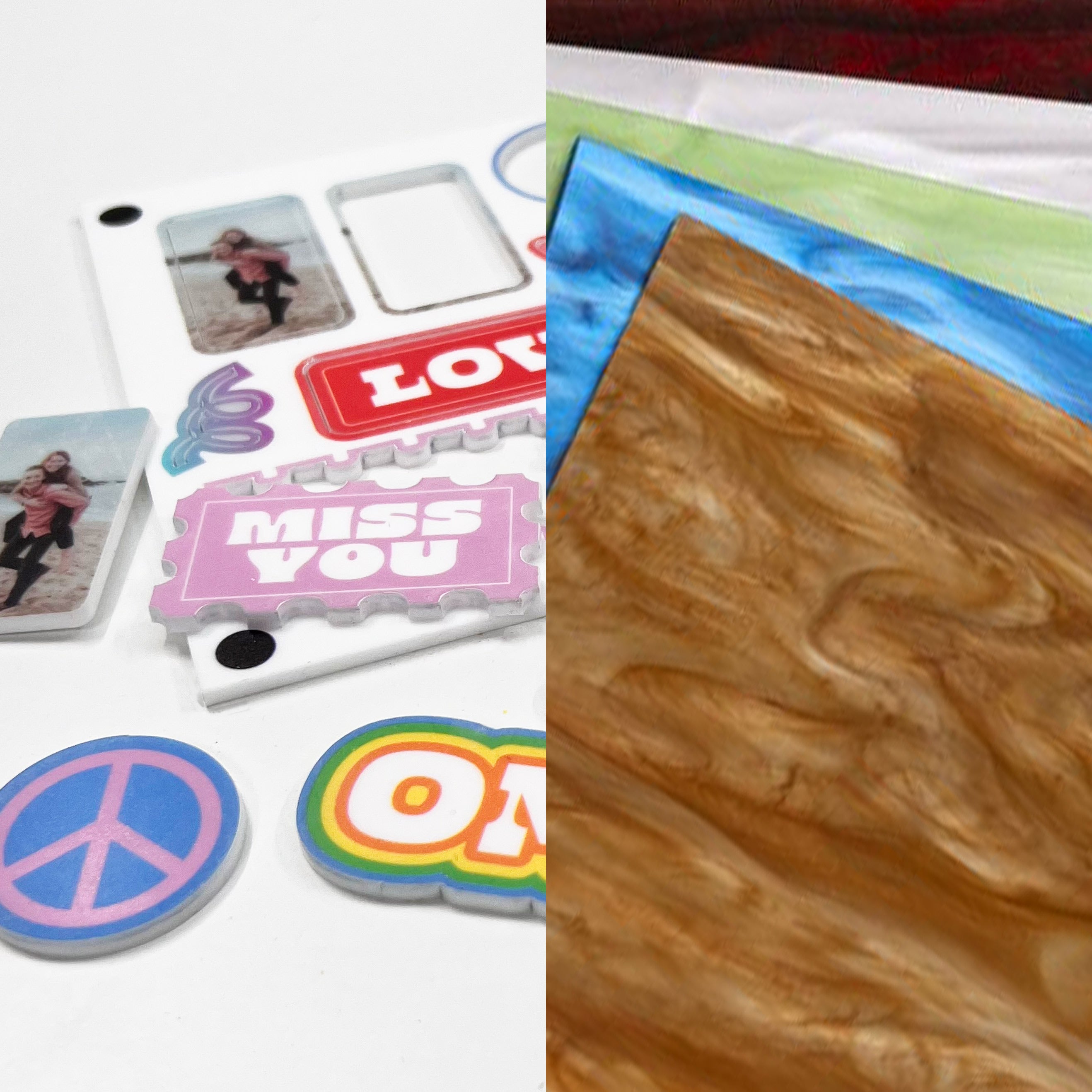 3mm Acrylic Marble - Single Sided Printing and Laser Cutting