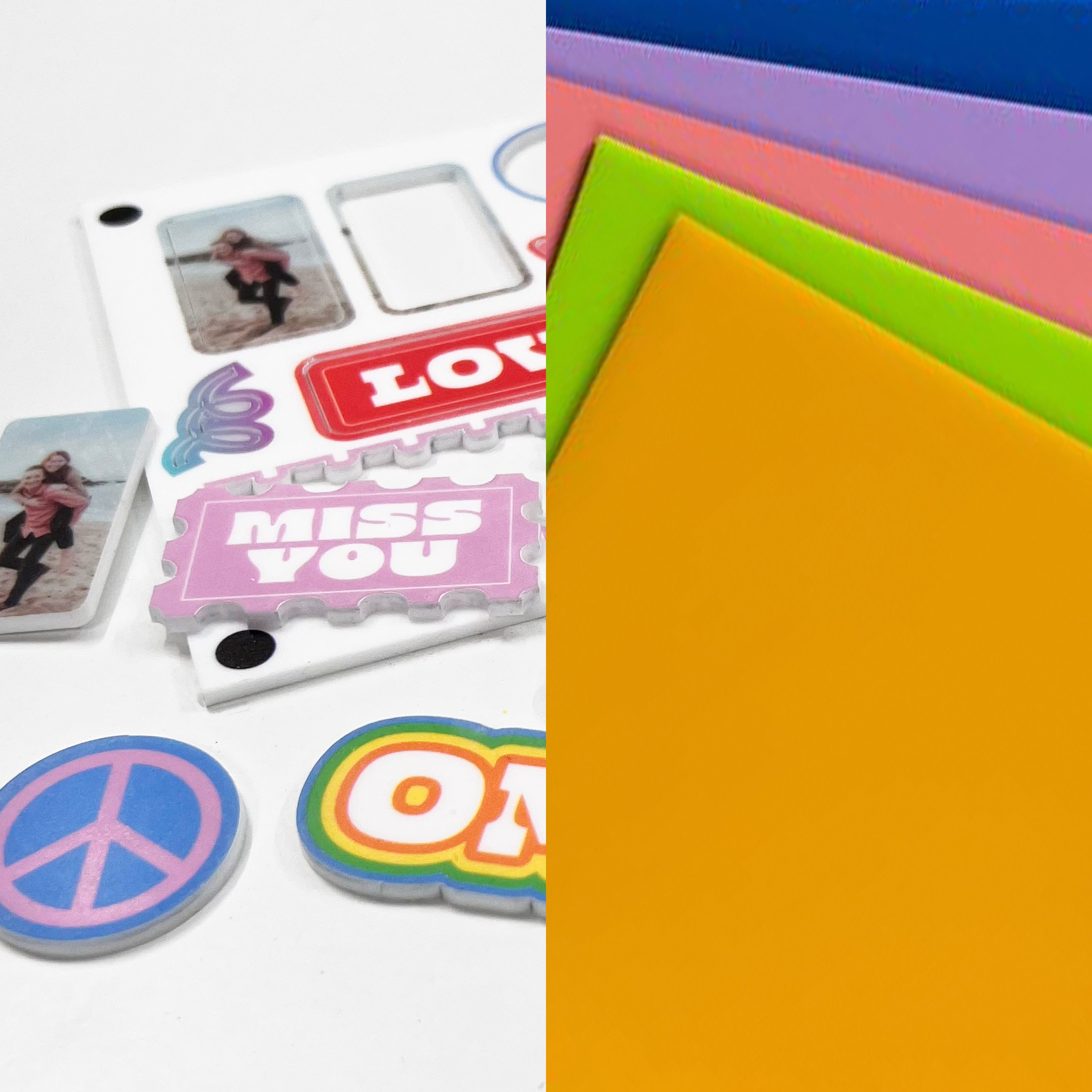 3mm Acrylic Coloured - Single Sided Printing and Laser Cutting