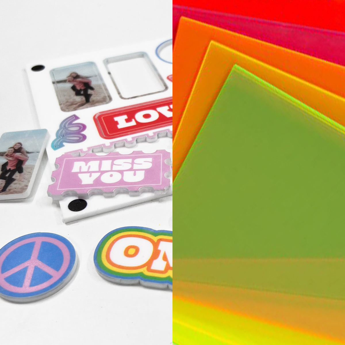 3mm Acrylic Fluorescent - Single Sided Printing and Laser Cutting